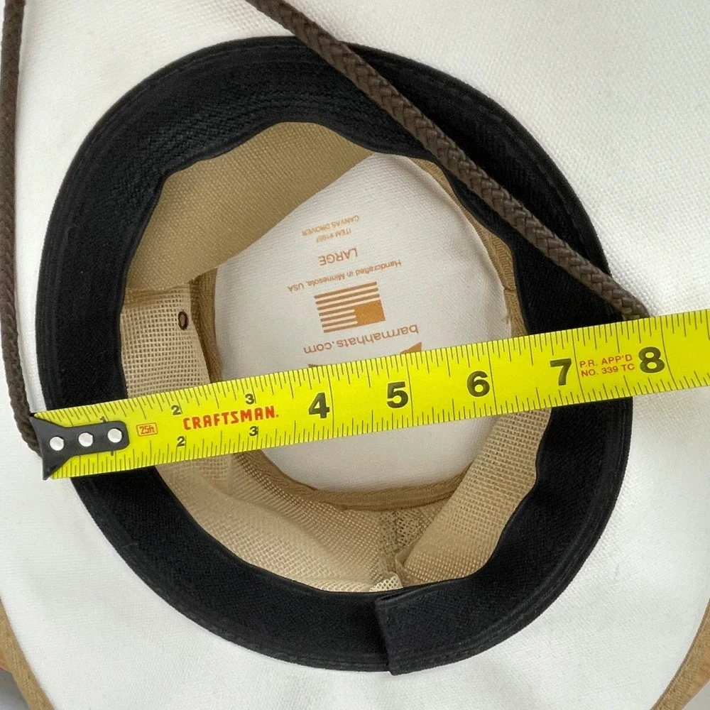 Barmah 1057 Canvas Drover Hat Mens L UV Protection Beige Mesh Outback Safari USA